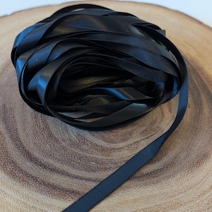 Zwart satijnen lint - 3/8" breed