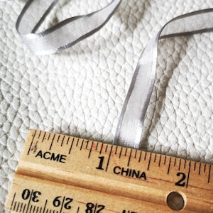 Silver organza ribbon with satin edging - 3/8&quot; / 9 mm