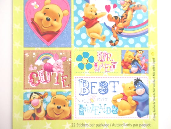Sandylion Cute Winnie the pooh Stickers lot of 10 SHEETS 4'' X 6'' 