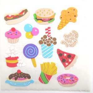 Sandylion Semi glossy Fast Food Papieraufkleber - 3 Quadrate
