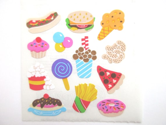 Sandylion Semi glossy Fast Food Paper Stickers - 3 Repeat Squares