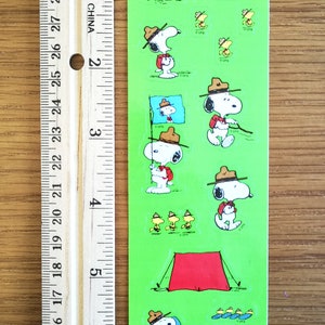 Sandylion Snoopy y Woodstock camping pegatinas semibrillantes - 1 hoja - 14 pegatinas