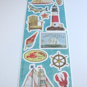 Ostküste Aufkleber // Leuchtturm // Anker // Hummer Pergamin Aufkleber // Scrapbook