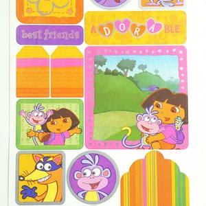 RESERVIERT * Dora the Entdecker Papier Sticker // Dora the Entdecker Sticker - 1 Bogen - 18 Sticker