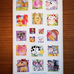 Sandylion Farm Animal Cartoon Semi-glossy stickers - 1 sheet