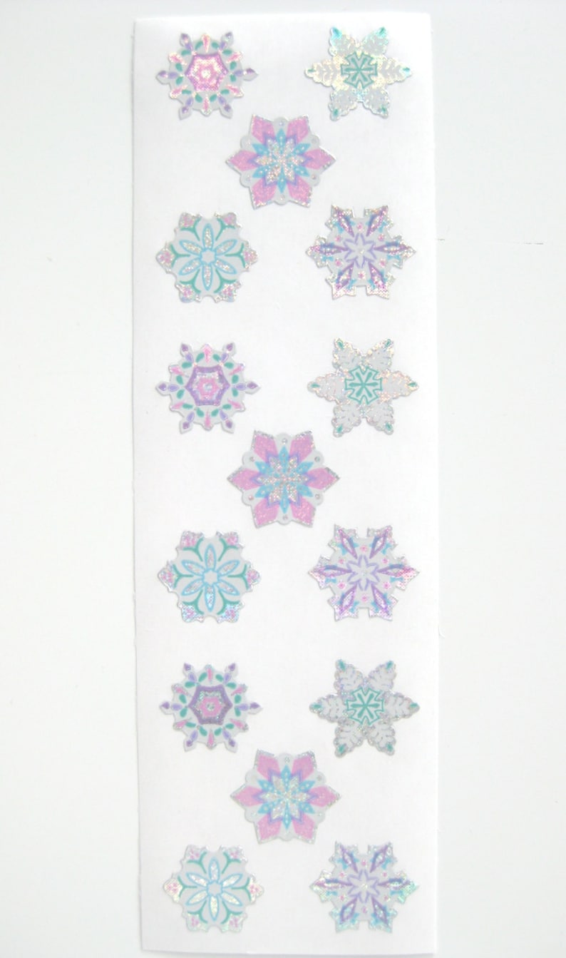 Sandylion Frozen Sparkly Snowflake Stickers 3 Repeat Squares Etsy