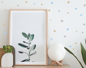 Calcomanías de pared de lunares dibujadas a mano, calcomanías de lunares, calcomanías de pared de sala de estar, calcomanía de pared de guardería, pegatinas de lunares, decoración de pared