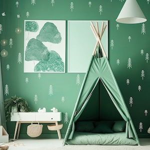 Tree decals, nursery wall decal, wall decals, nursery decal, green decals, nature decals, baby room decal, living room decal, window decal image 1