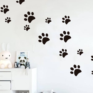 Paws wall decal, dog wall decal, paw prints, dog paws, dog decals, dog stickers, wall decal, wall stickers, cat paws, animal decal, paws image 1