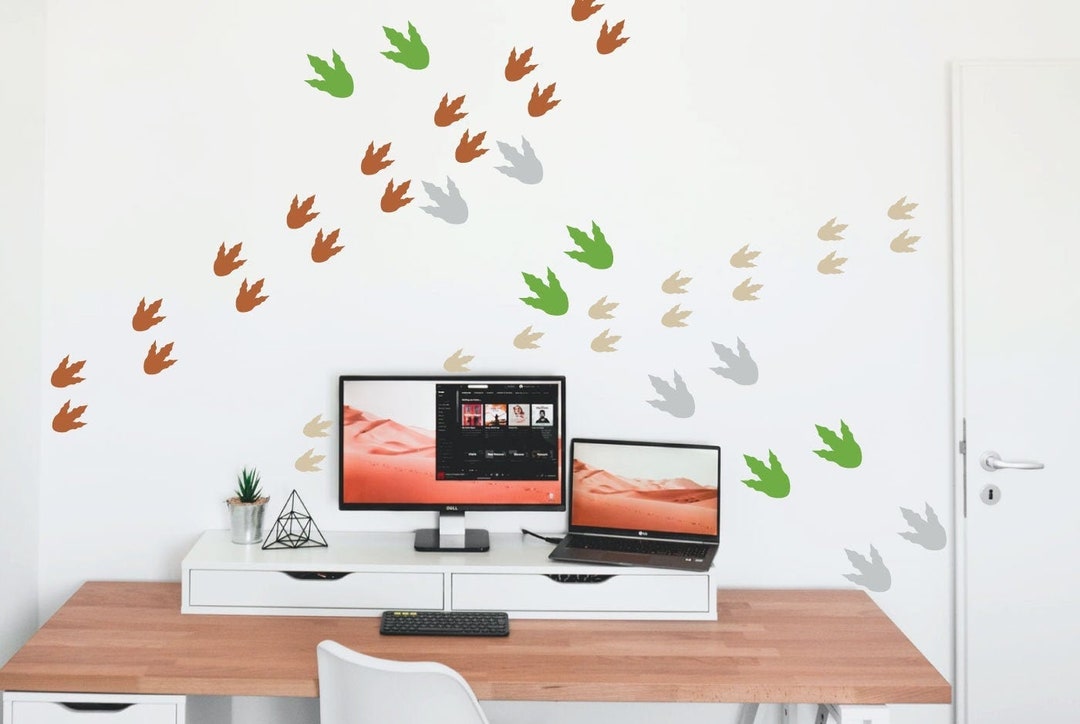 Dinosaur Footprint Wall Decals Nursery Wall Decals Dinosaur Etsy