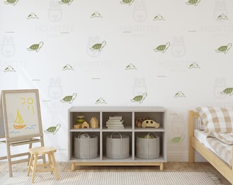 Calcomanías de pared de tortugas marinas, calcomanías de pared de tortugas marinas, calcomanías de pared de animales, decoración de habitaciones para niños, decoración de habitaciones para niños, calcomanías de guardería
