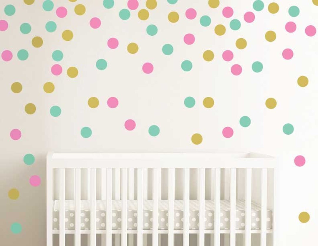 Polka Dot Wall Decals Vinyl Decals Gold Polka Dot Decal Etsy