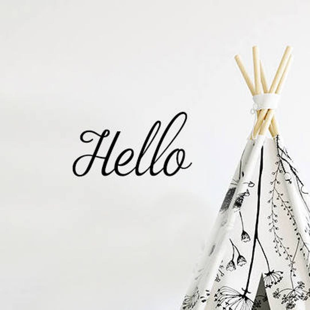 Door Decal, Hello Decal, Door Wall Decal, Window Decal, Hello, Wall