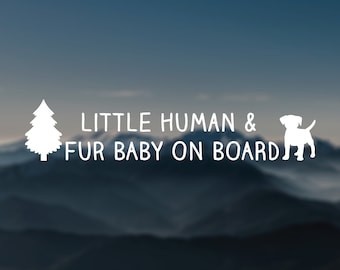 Little human on board decal, baby on board decal, pet on board decal, tree decal, car decal, baby decal, window decal, baby shower gift