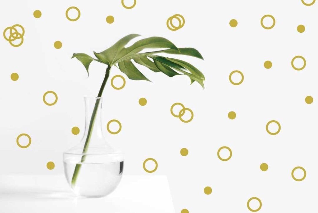 Gold Polka Dot Decals Wall Decals Hollow Dot Decals Circle Etsy