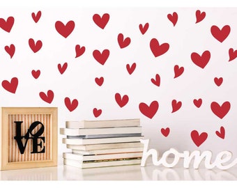 Hand Drawn Heart Wall Decals, Girl's Nursery Decor