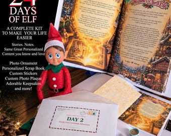 24 Days of Elf Kit: Christmas Scenes, Letters, Props