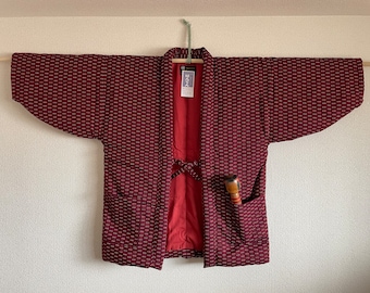 Japanese Hanten Kimono Jacket Reversible Warm Room Wear Fan & Many  Flowers M 