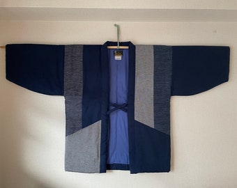 Hanten Jacket- Stripe and Pocket/ Indigo (Colour variations Blue/ Indigo)