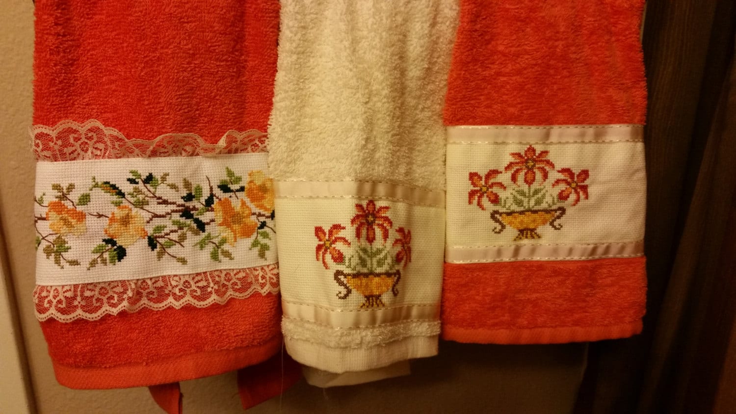 Cross Stitch Handcrafted Hand Towels Etsy