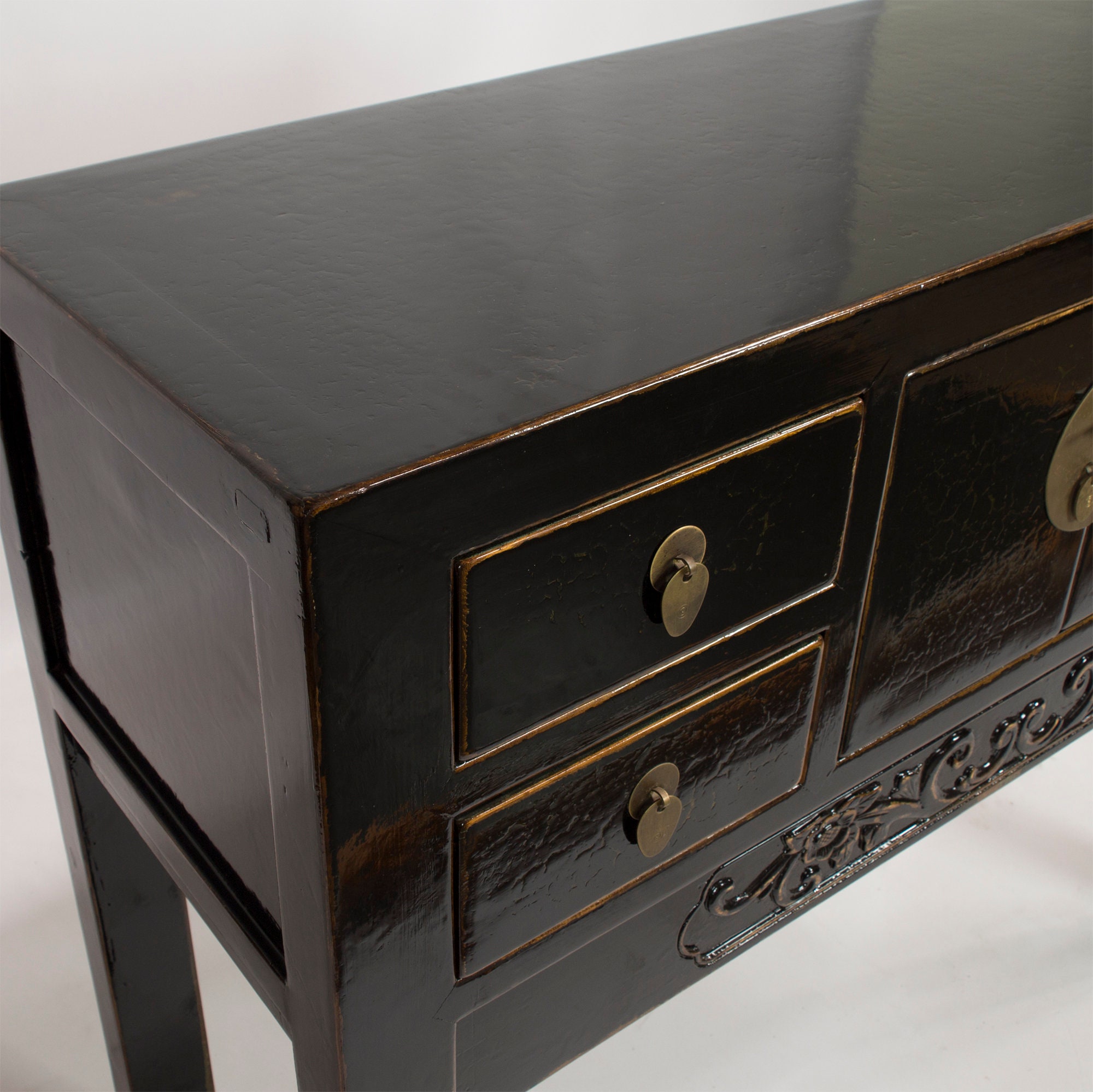Gabinete rústico de madera recuperada en negro | Etsy