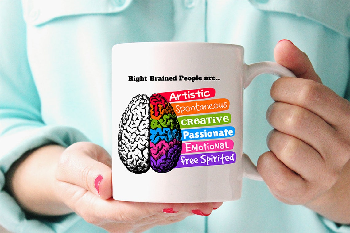 Coffee Mug Left Brain and Right Brain People Coffee Cups | Etsy