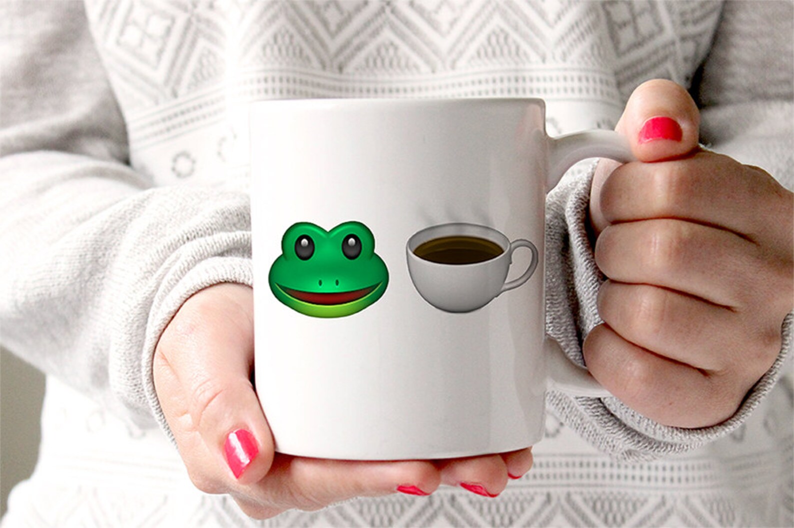 Coffee Mug Frog Drinking Tea Emoji That's None of My Etsy