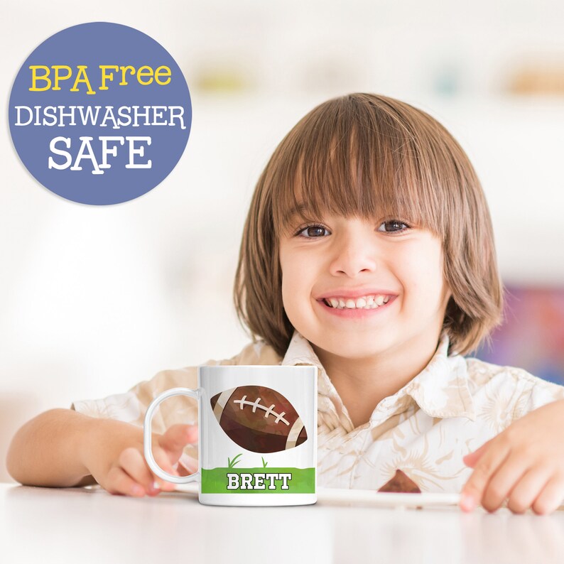 Kids Personalized Football Sports Cup Customize With Name Etsy