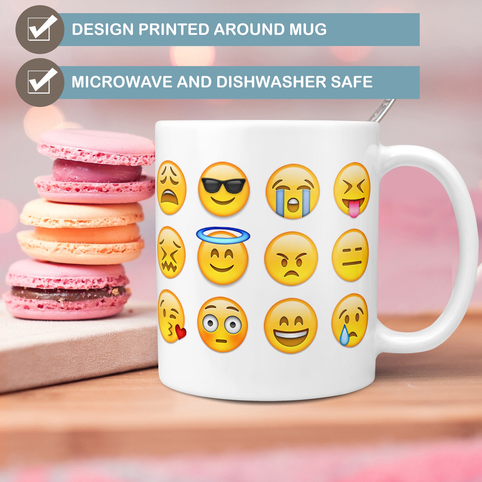 Emoji Faces Mug Microwave and Dishwasher Safe Ceramic Cup Etsy