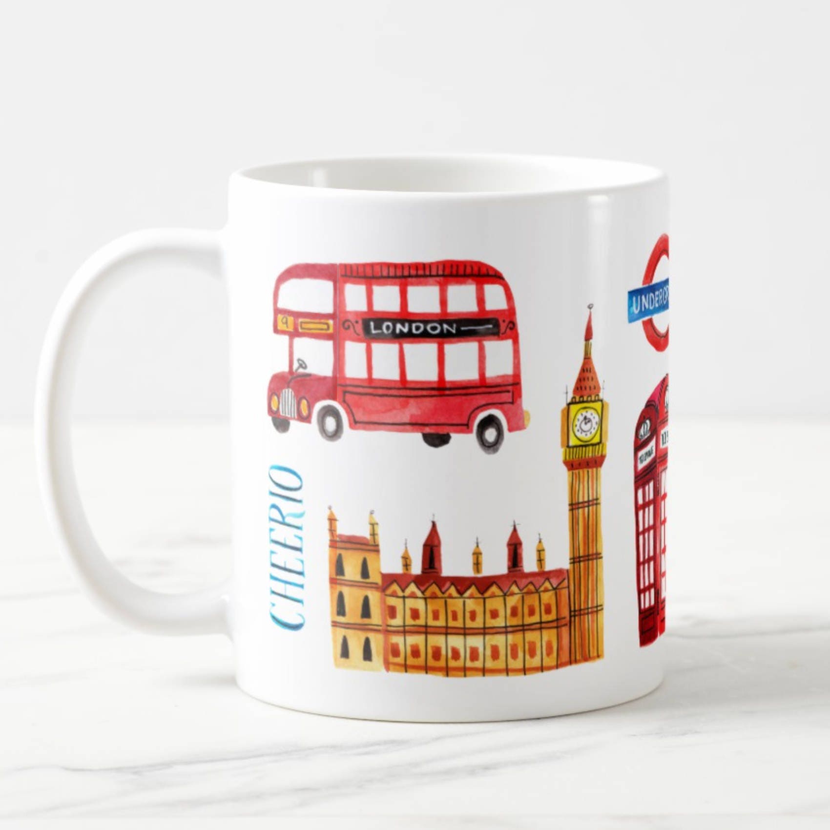 2 X NEW LONDON DESIGN BIG BEN TELEPHONE BOX Giant Latte MUG fMug BOXED GIFT