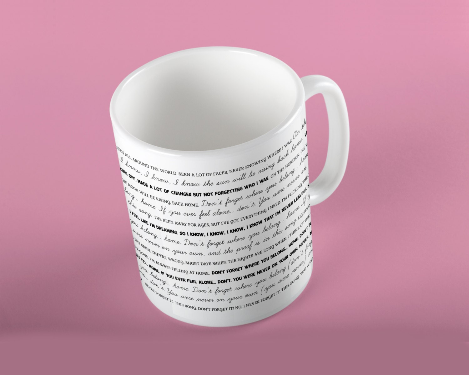 Coffee Mug Through The Dark Lyrics Mug One Direction Etsy