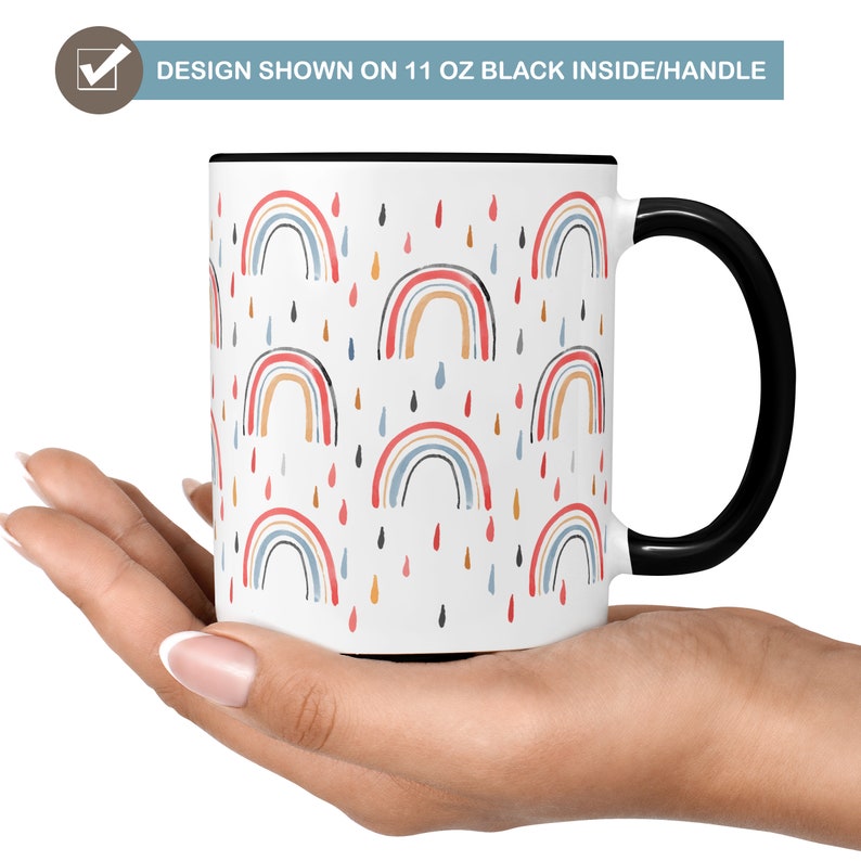 Taza de café arco iris pastel taza de cerámica segura del
