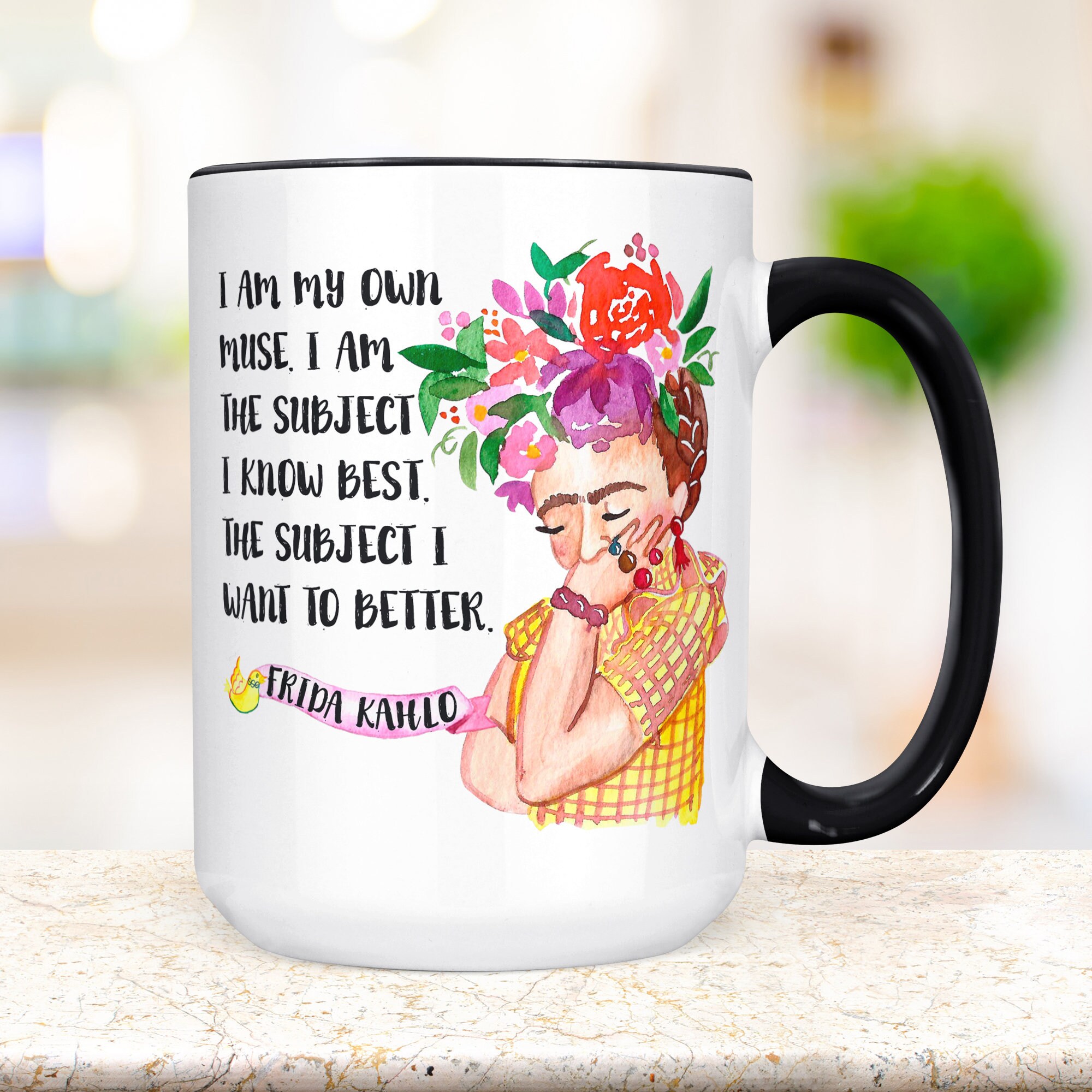 Taza de café Frida Kahlo I Am My Own Muse Quote Microwave | Etsy España
