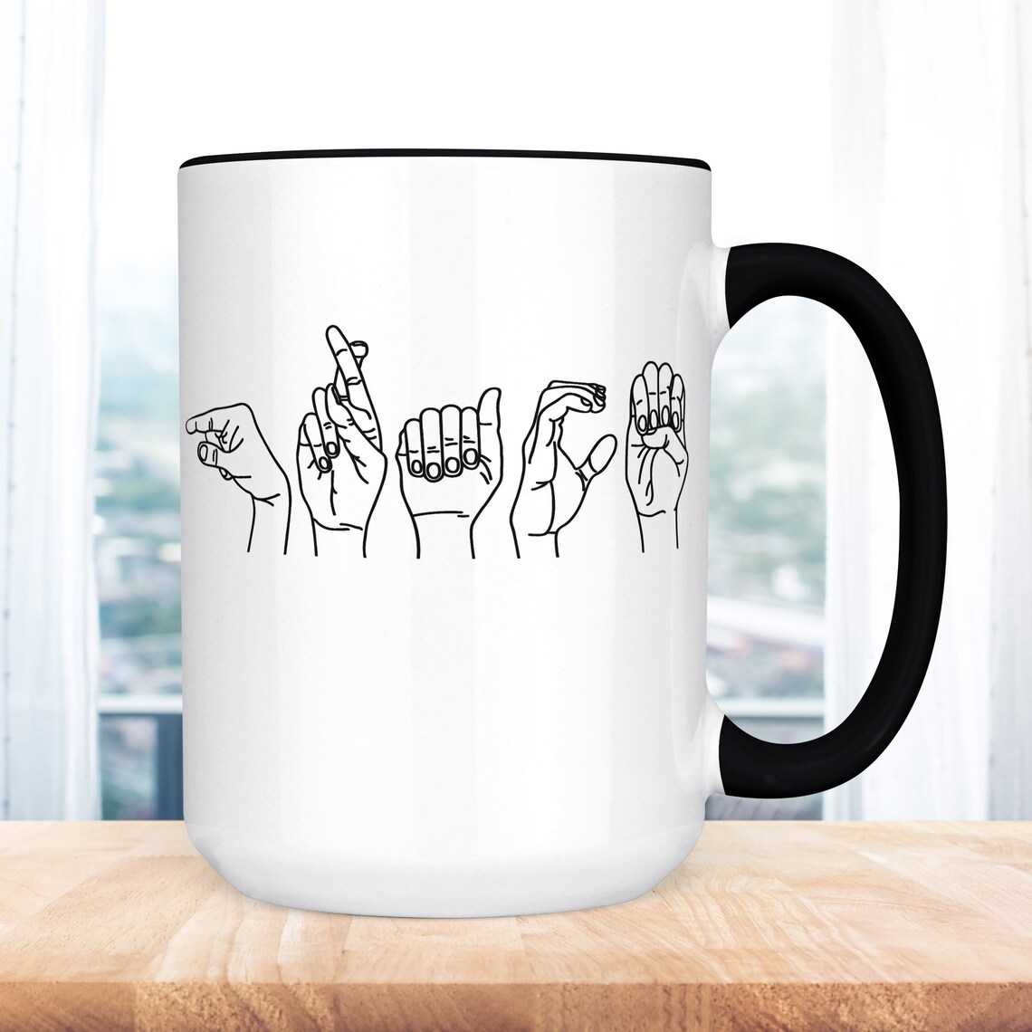 Custom ASL Name Coffee Mug Personalize Sign Language Mug Etsy