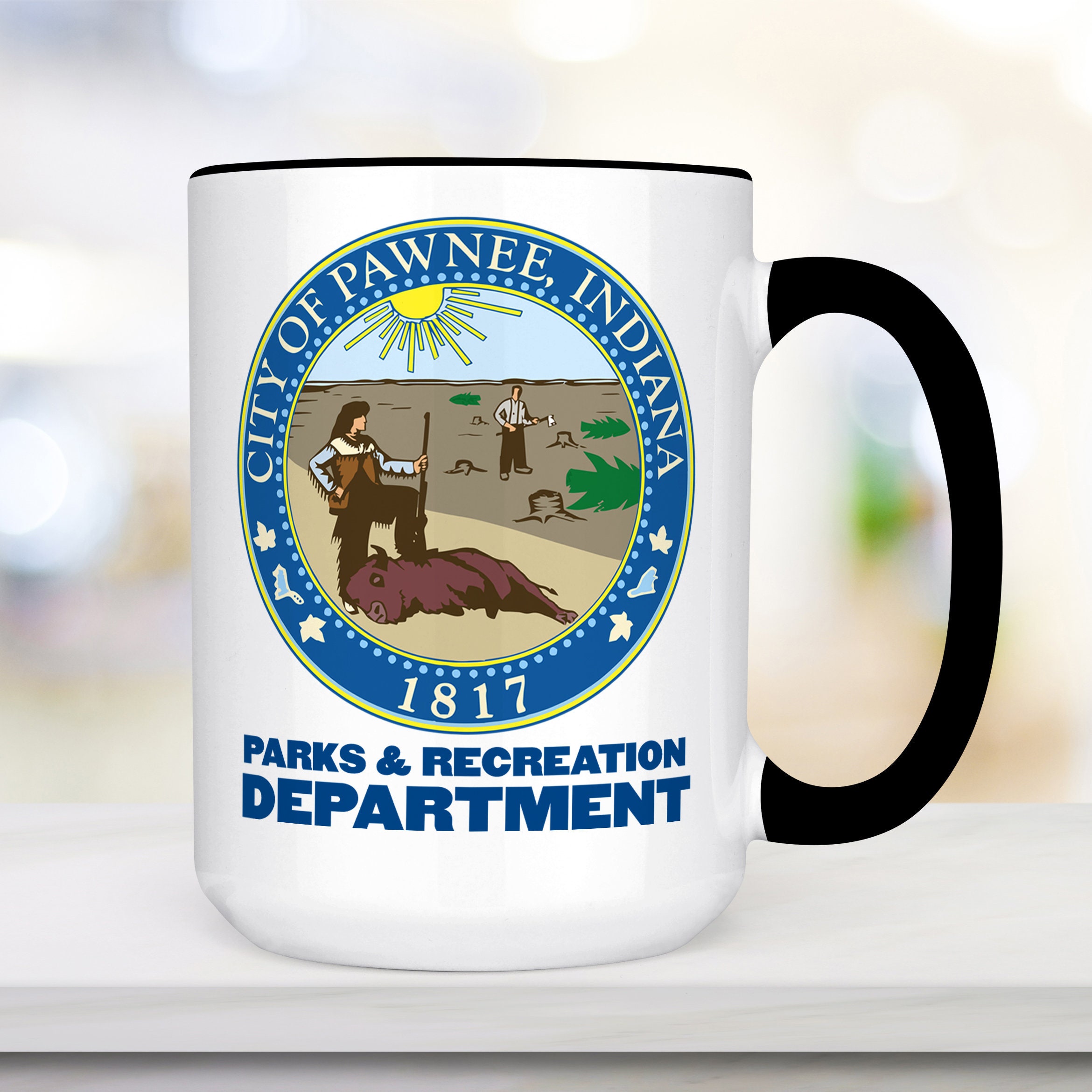 Parks and Rec City of Pawnee Seal Coffee Mug | Microwave and Dishwasher Safe Parks and Recreation Funny Ceramic Cup Parks and Rec City of Pawnee Seal Coffee Mug | Microwave and Dishwasher Safe Parks and Recreation Funny Ceramic Cup