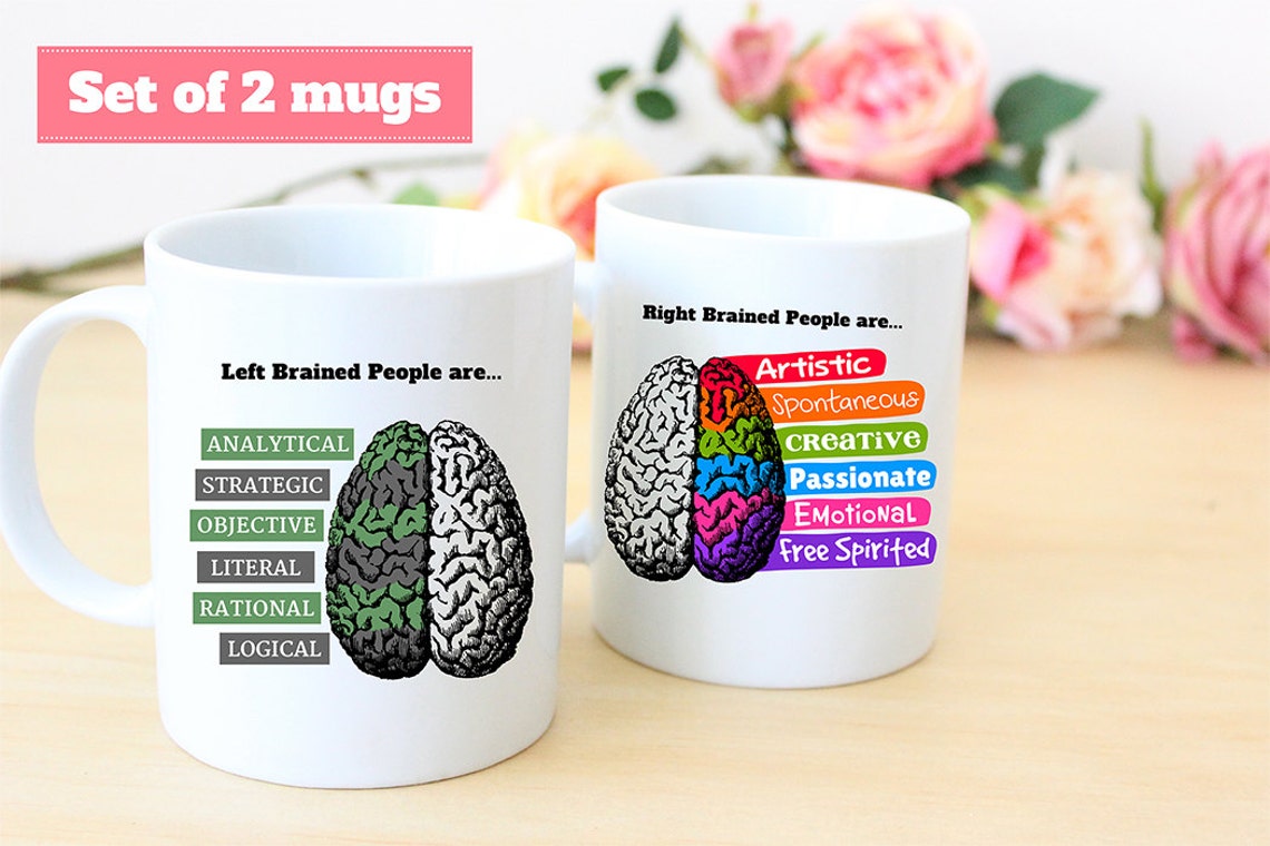 Coffee Mug Left Brain and Right Brain People Coffee Cups Etsy