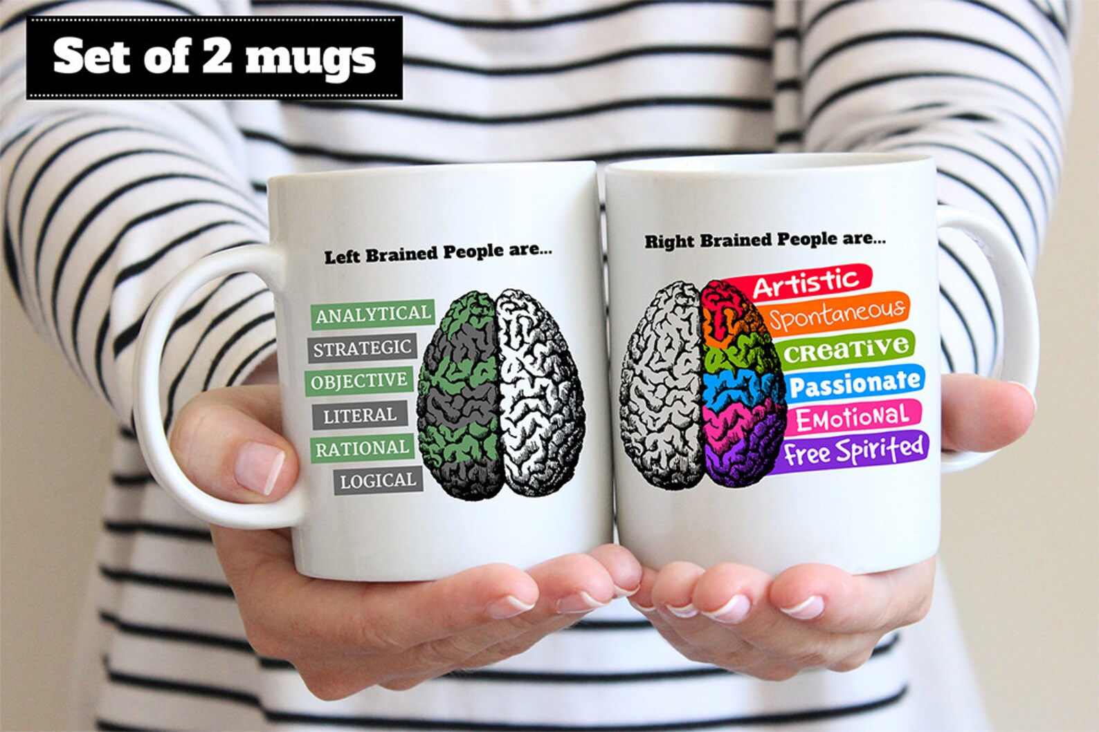 Coffee Mug Left Brain and Right Brain People Coffee Cups Etsy