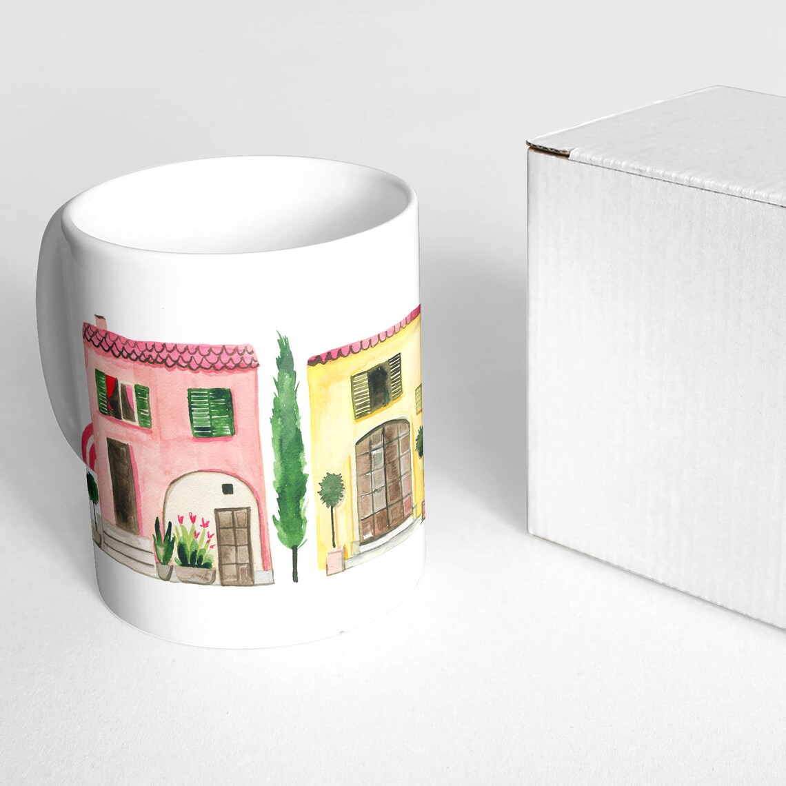Italian Houses Coffee Mug Italy Mug Travel Mug Italian Etsy