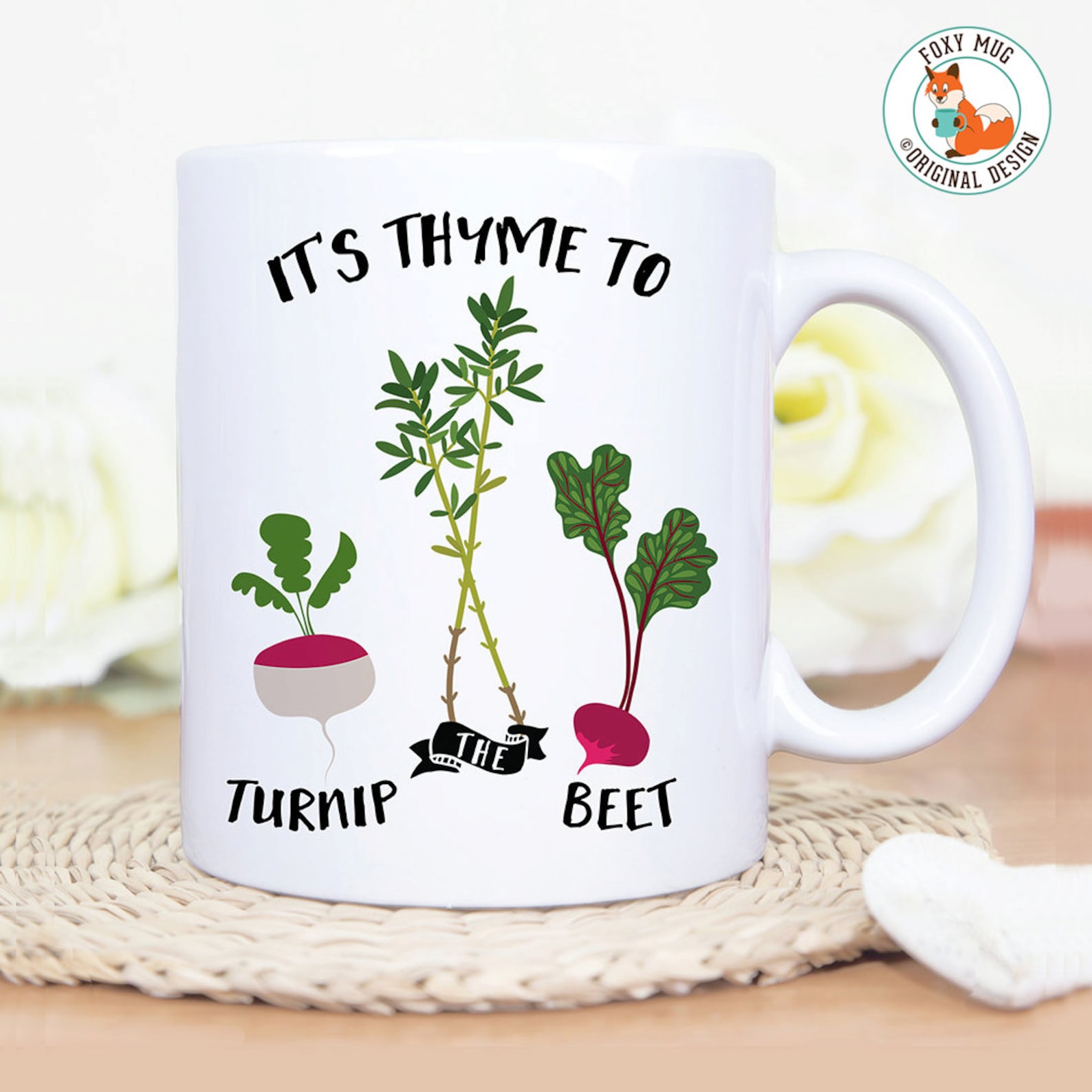 Coffee Mug It's Thyme to Turnip the Beet Funny Veggie Etsy