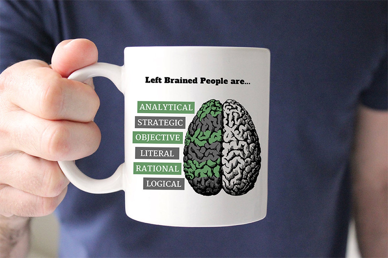 Coffee Mug Left Brain and Right Brain People Coffee Cups Etsy