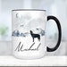 Watercolor Mountains with Wolf Personalized Name Coffee Mug, Microwave Dishwasher Safe Cup, Customized Name Outdoors Custom Gift for Him 