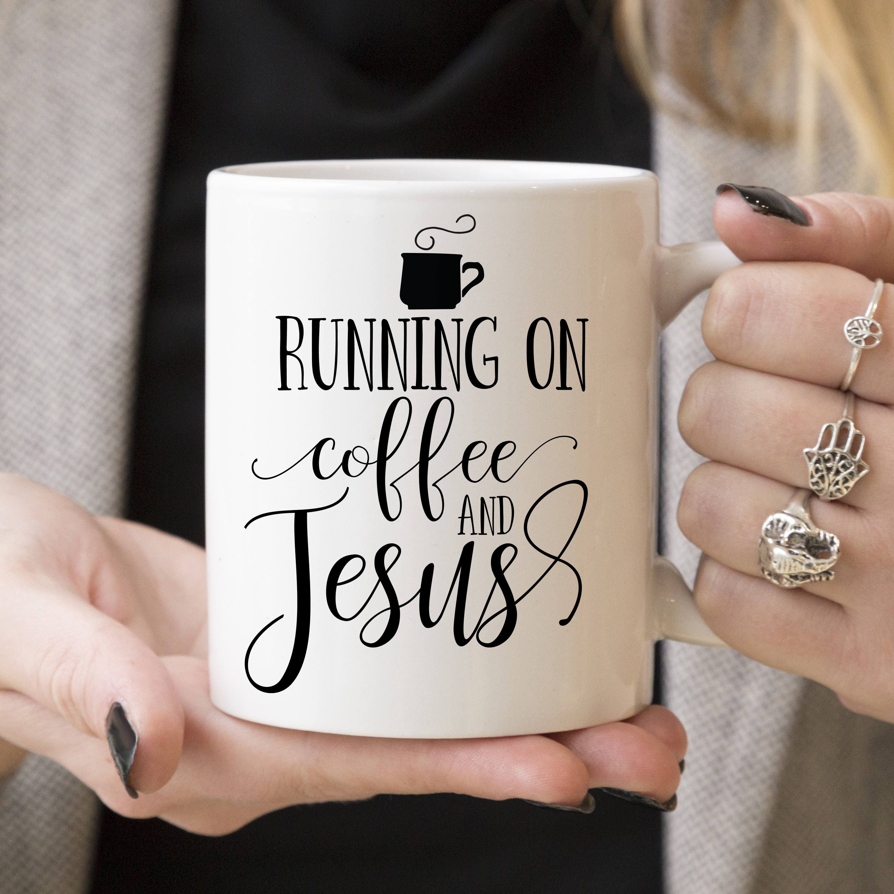 Running on Coffee and Jesus Coffee Mug Faith Coffee Cup | Etsy