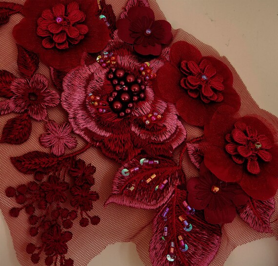burgundy applique
