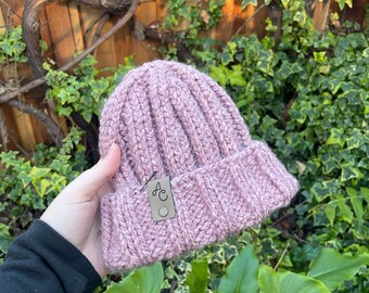 Ribbed Knit Beanie | Hand-Knit Beanie, Knitted Hat, Knitted Beanie, Handmade hat, Handmade Beanie, Ribbed Beanie, Knit Hat