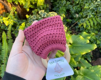 ¡Porta toallas de té de crochet! / Porta toallas de crochet, porta toallas de doble aro, decoración de cocina de crochet, cocina hecha a mano, crochet funcional
