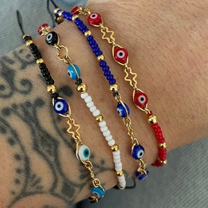 Pulseira de proteção contra mau-olhado Pulseira da boa sorte Corrente para mau-olhado Pulseira da sorte Proteção contra mau-olhado Pulseira Mal de Ojo Pulseira dos desejos
