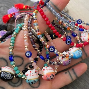 Cat Bracelet Good Luck Bracelet Fortune Cat Bracelet Maneki Neko Lucky Cat Bracelet Japanese Bracelet Wealth Bracelet Kawaii Bracelet