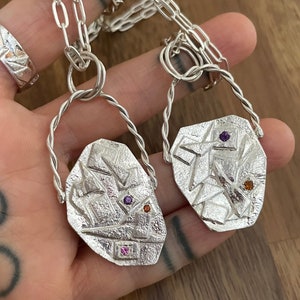 Silver Pendant Necklace Chunky Necklace Silver Necklace Statement Necklace Sterling Necklace Organic Jewelry Boho Necklace Cool Necklace