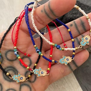 Hamsa Evil Eye Bracelet Hamsa Bracelet Protection Bracelet Evil Eye Jewelry Good Luck Bracelet Lucky Bracelet Aesthetic Bracelet Evil Eye