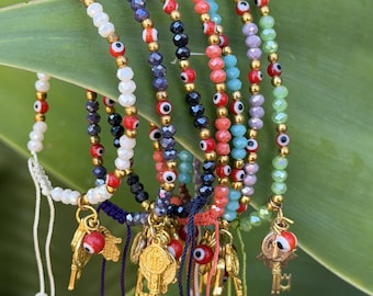 Hamsa Bracelet Evil Eye Bracelet Lucky Bracelet Charm Bracelet Good Luck Bracelet Protection Bracelet Jewish Bracelet Evil Eye Hamsa